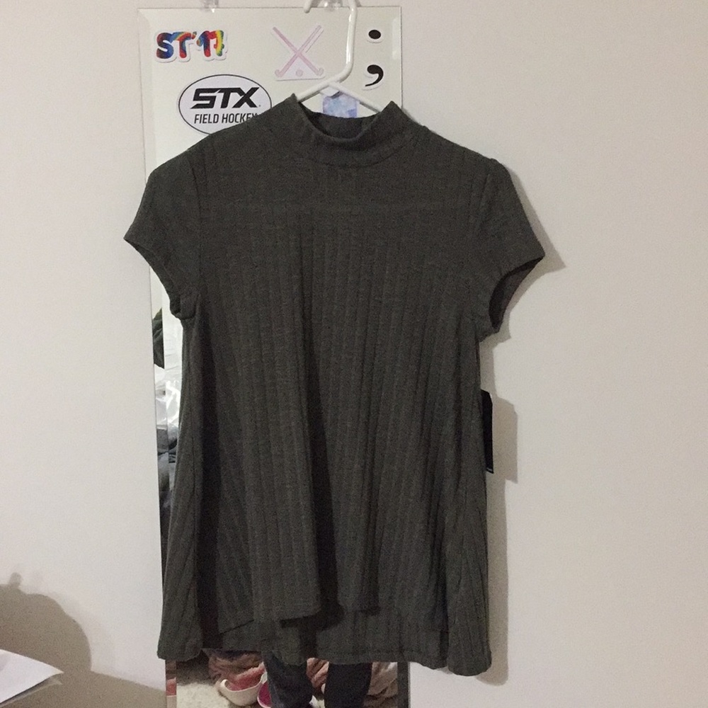 Brand New! Olive Green Mock-neck Blouse